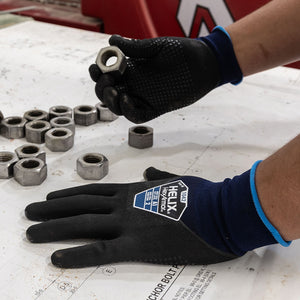 worker wearing helix 1042 sorting bolts