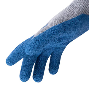 Side view of general purpose Helix® 1060 10-gauge wrinkle rubber latex palm coated gloves.