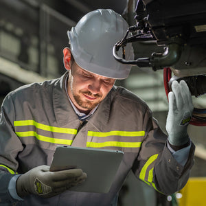 working inspecting machine wearing Helix® 3013