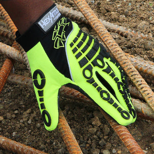 worker wearing Chrome Series® 4026 about to pick up rebar