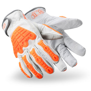 Chrome SLT 4067V arc flash resistant safety gloves shown as they might appear on your hands.