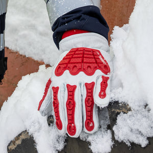 Person wearing Chrome SLT® 4067W in the winter with hand on tire