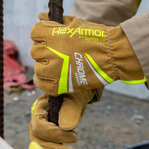 person holding a rebar wearing Chrome Series® with IronHide® 4090