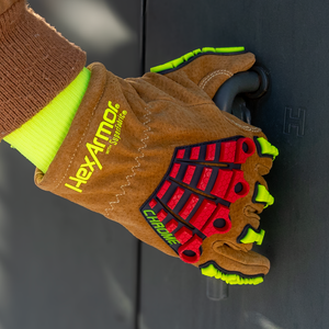 person wearing Chrome Series® Arctic 4090IMPW grabbing a handle