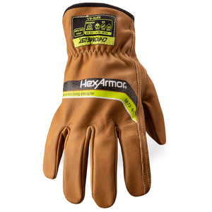 Back view of pfas-free chrome slt 5073 water and oil resistant gloves with sustainable leather treatment.
