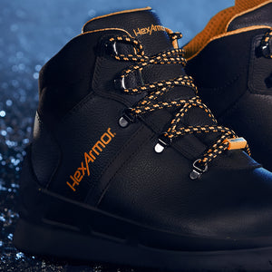 Up-close view of HeatArmor work boot’s lacing