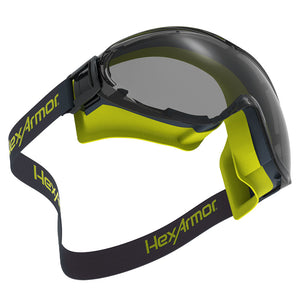 LT300 grey safety goggles showcasing the optical clarity of the lens.