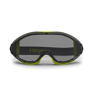 LT300 grey scratch-resistant safety goggles as shown from the front.