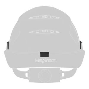 Rain plug kit attached on helmet back view