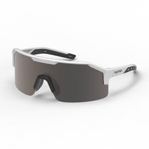 Shockwave safety glasses shown as they are sitting on a table.