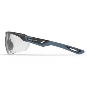 VuFlight safety glasses from the side showcasing the HexArmor logo on the frame.