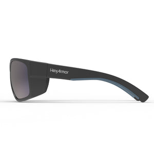 VuForce safety glasses from the side showcasing the HexArmor logo on the frame.