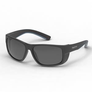 VuForce grey 12% safety glasses shown as they are sitting on a table.
