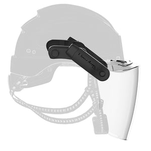 Ceros® XA Click-and-Go® magnetic face shield kit attached on helmet side view