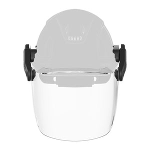 Ceros® XP Click-and-Go® magnetic face shield kit attached to helmet front view
