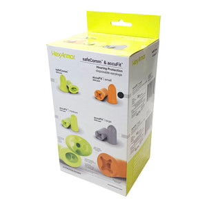 accuFit earplug box packaging