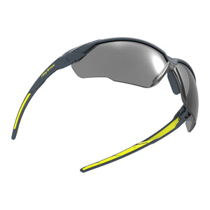Floating NX1 weld shade safety glasses showcasing the wide field of vision.