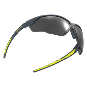 Floating grey 12% NX1 safety glasses showcasing the optical clarity of the lenses.