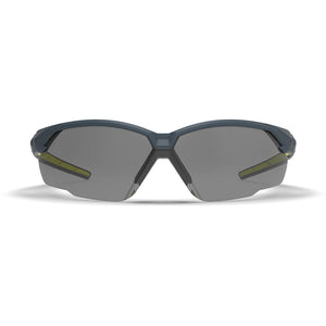 Grey 23% NX1 scratch-resistant safety glasses as shown from the front.