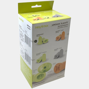 safeComm® disposable earplugs box