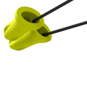 safeComm® disposable earplugs bottom angle of cord in earplug
