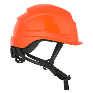 Ceros XP450AE with Mips Hi-vis orange class E safety helmet as shown from the side.