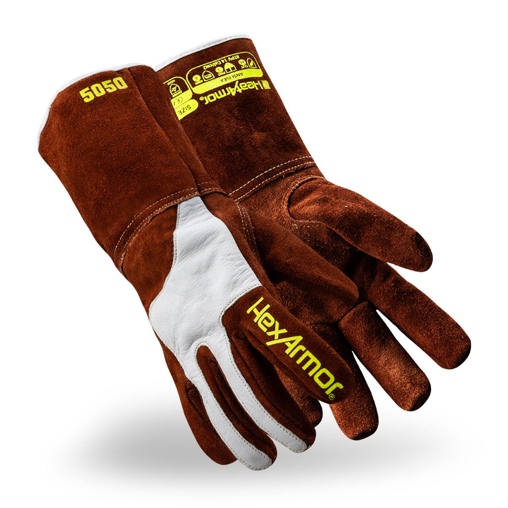thumbnail image 2 of Leather Welding Work Sleeves Heat Flame-Resistant Arm Protection For 2 of 13