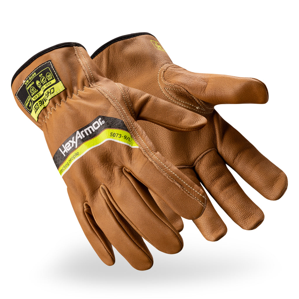 Pair of pfas-free chrome slt 5073 water and oil resistant gloves with sustainable leather treatment.