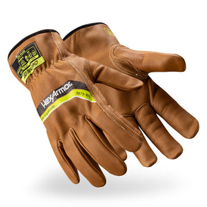 Pair of pfas-free chrome slt 5073 water and oil resistant gloves with sustainable leather treatment.