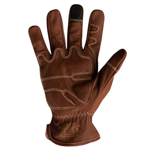Palm view of Chrome SLT 5080 unlined utility safety gloves showing the leather palm.