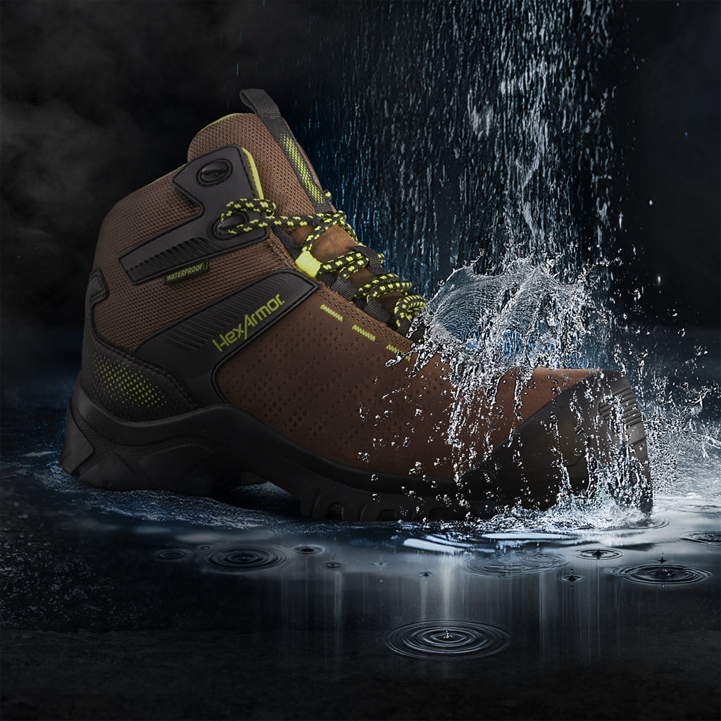 Up-close view of Xbase waterproof boot’s waterproof ability
