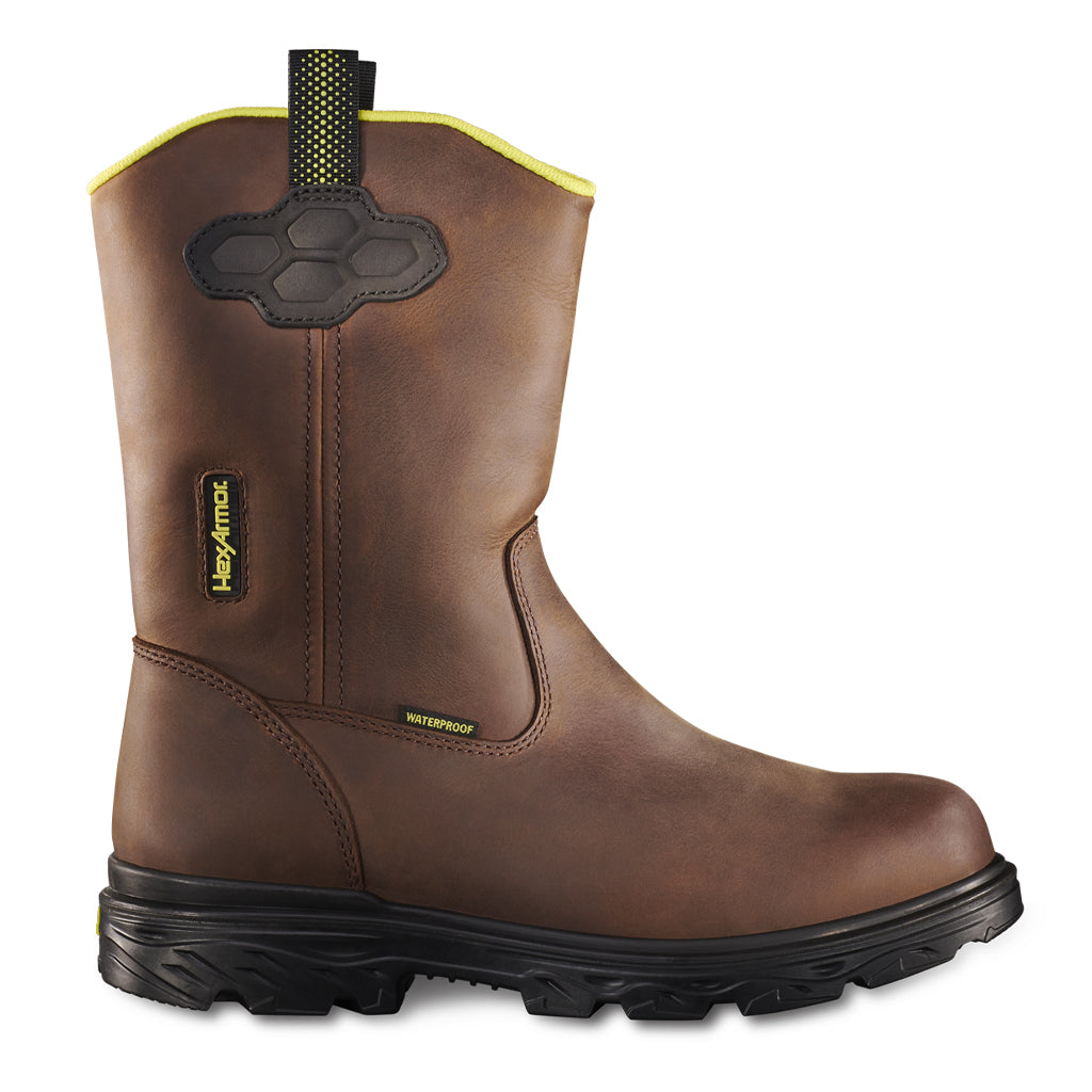Xbuilt Wellington WP work boots with nano safety toe as it might appear right out the box.