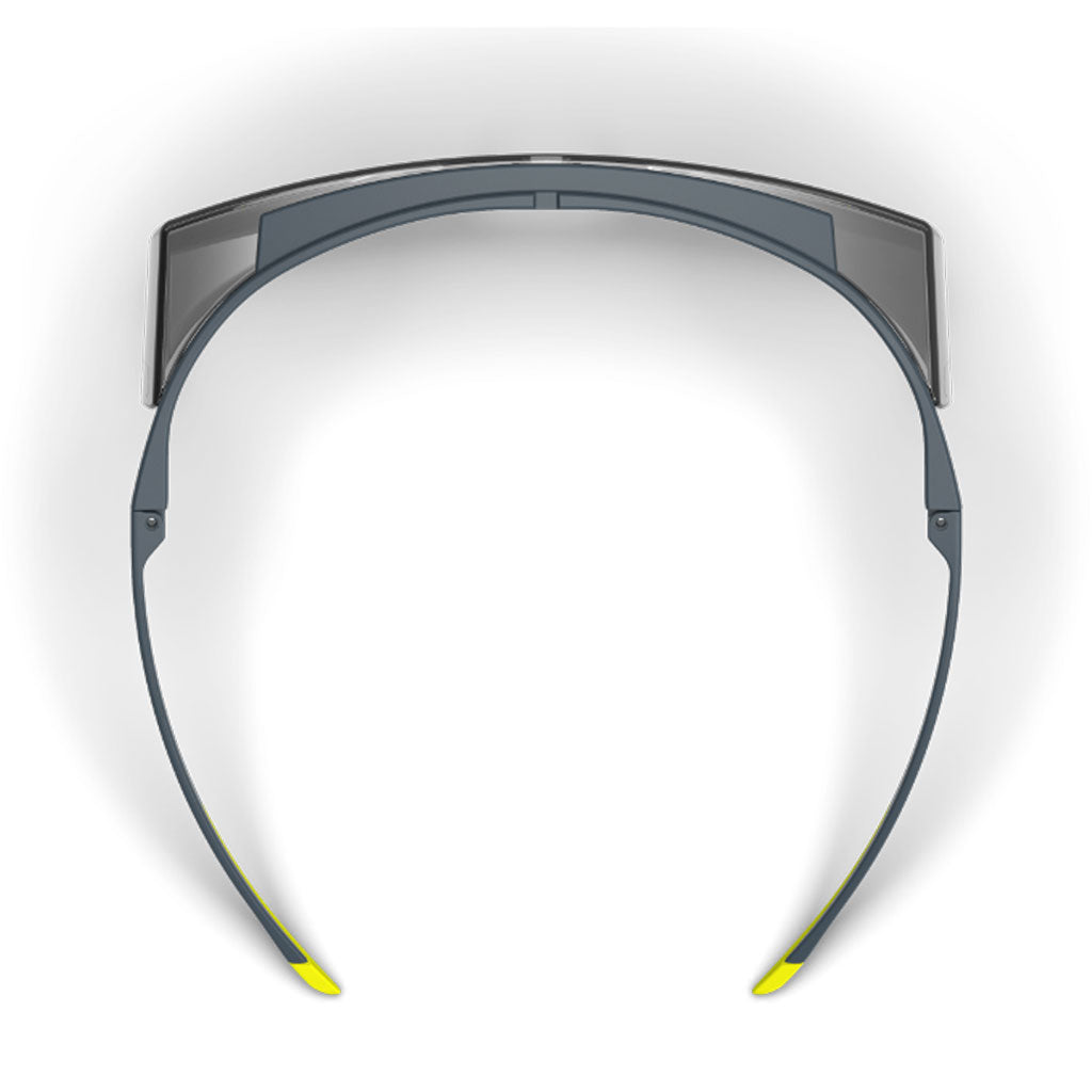 LT250 grey over the glasses safety glasses from the top-down.