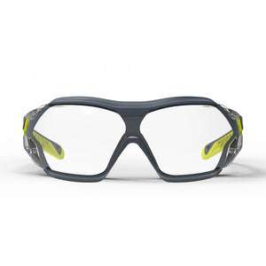 MX225G scratch-resistant safety glasses with gasket as shown from the front.