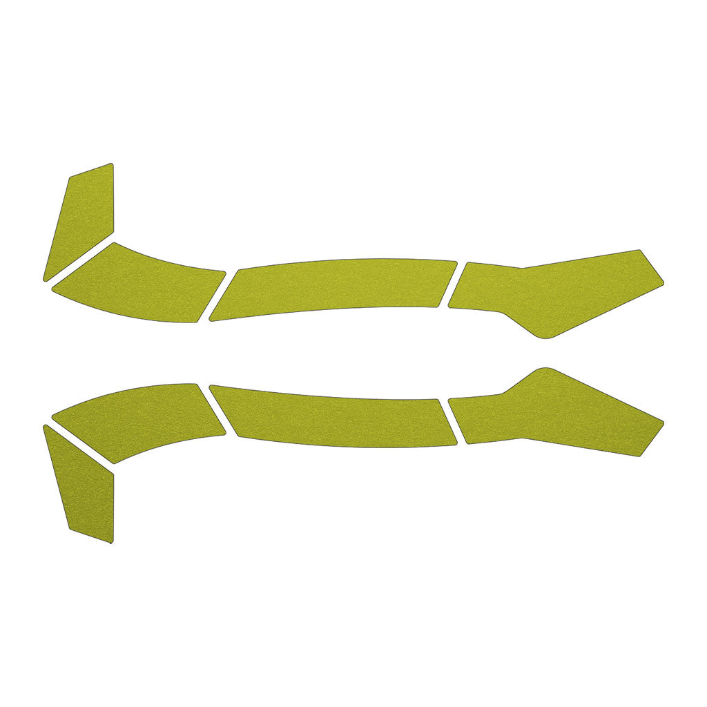 Type 2 hi-vis reflective stickers for helmets sticker sheet as they appear before application.