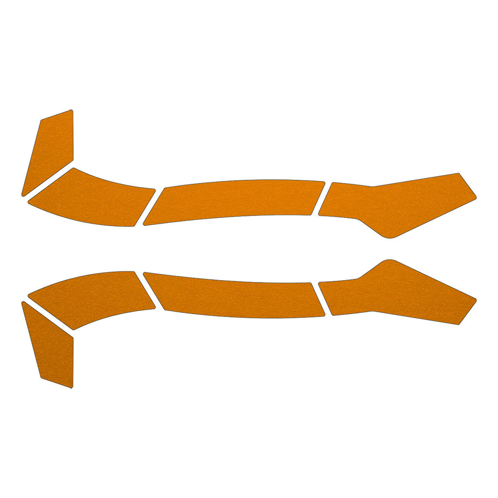 Type 2 full brim hi-vis orange reflective stickers for helmets sticker sheet as they appear before application.