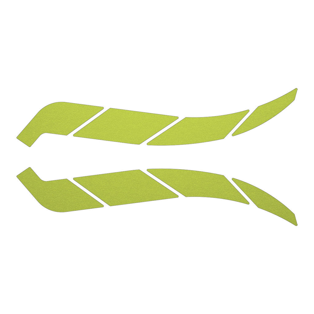 Full brim hi-vis reflective stickers for helmets sticker sheet as they appear before application.