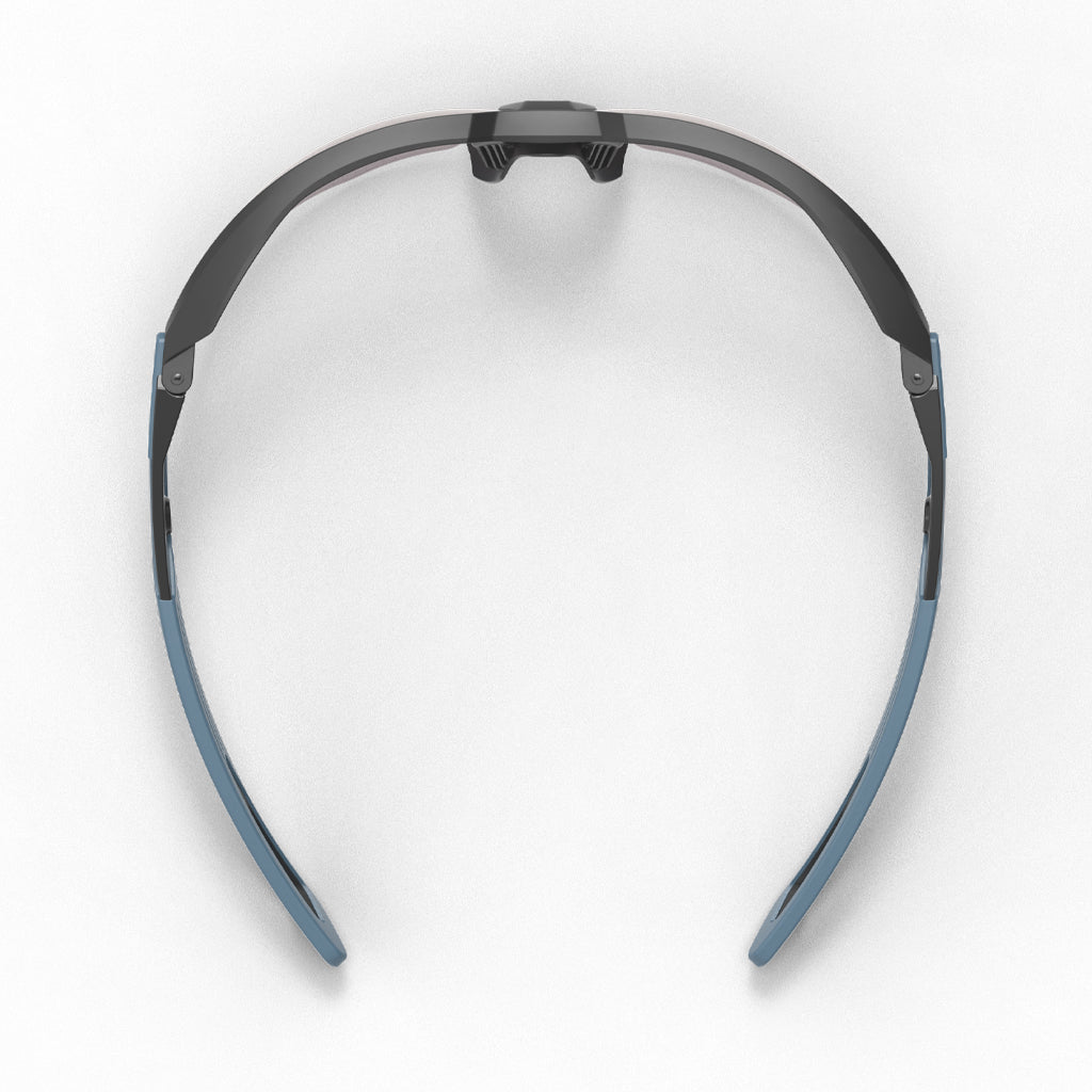 VuFlight blue mirror safety glasses from the top-down.