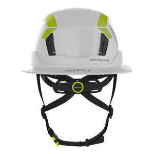 Type 2 hi-vis reflective stickers rear view on helmet.