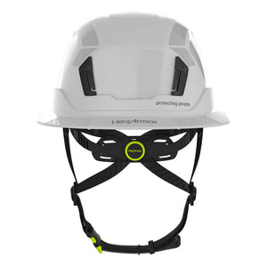 Type 2 full brim silver reflective stickers rear view on helmet.