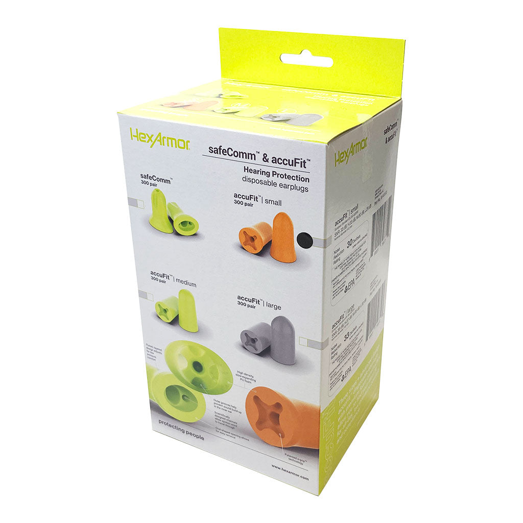 accuFit  earplug box packaging