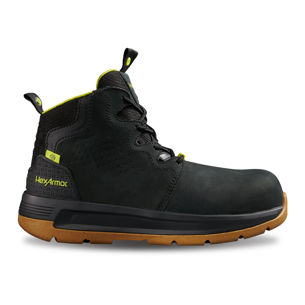 Xtend black work boot with composite safety toe as it might appear right out the box.