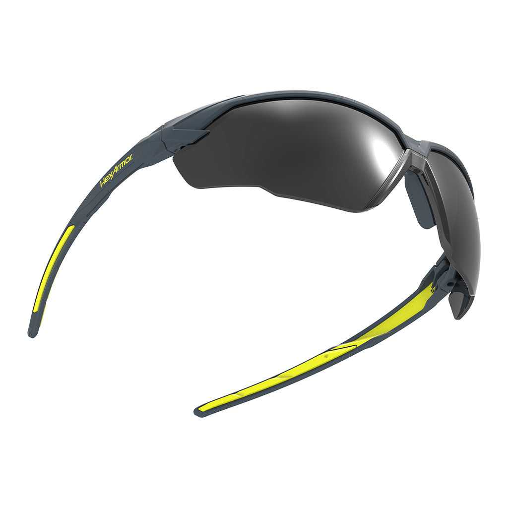 NX1 weld shade safety glasses showcasing the wide field of vision.