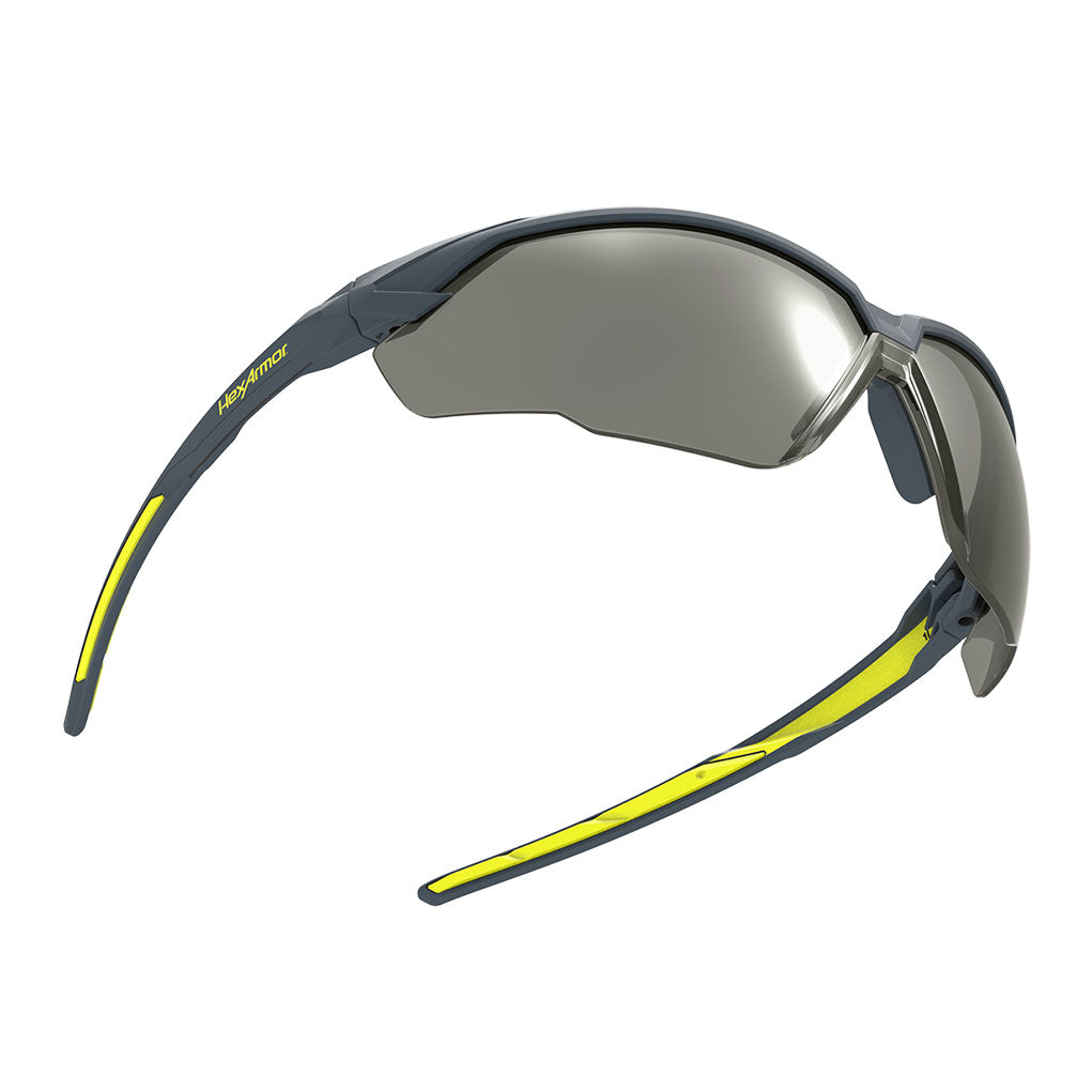 Floating NX1 safety glasses showcasing the optical clarity of the lenses. 