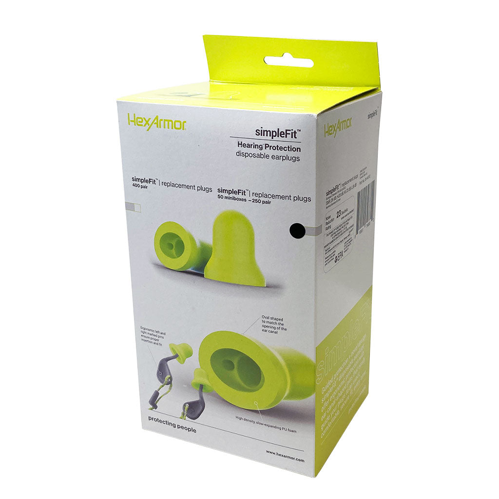 simpleFit® disposable guided earplugs box view two