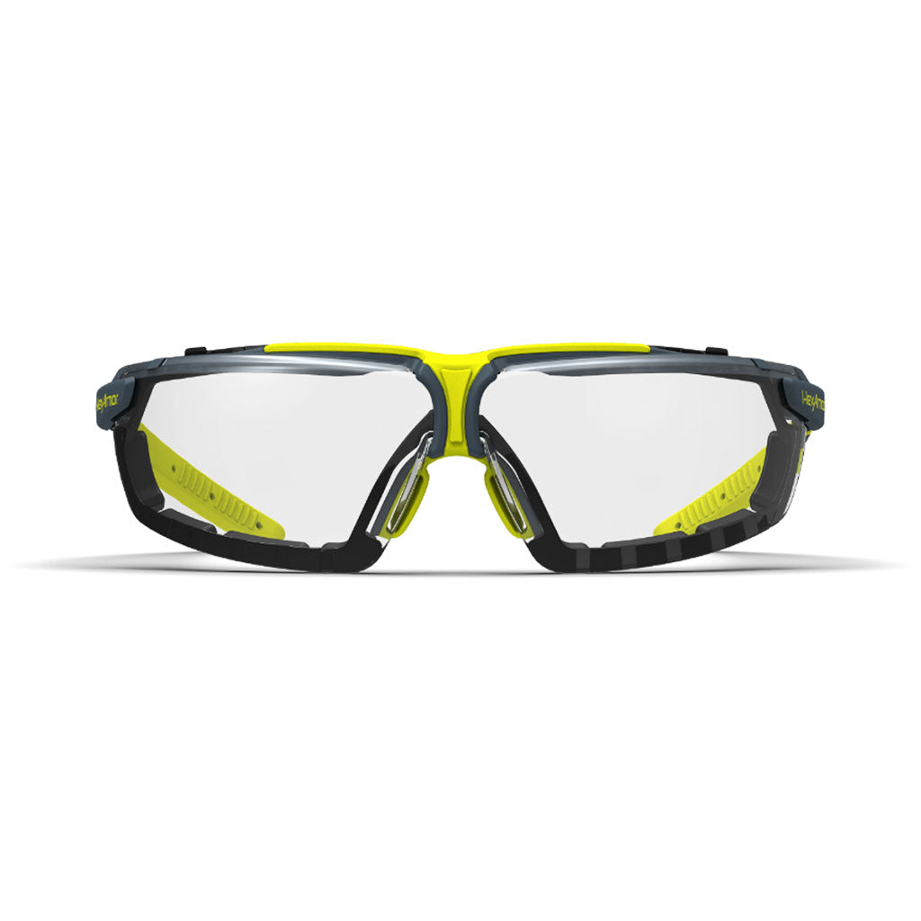 VS300G scratch-resistant safety glasses with gasket as shown from the front.
