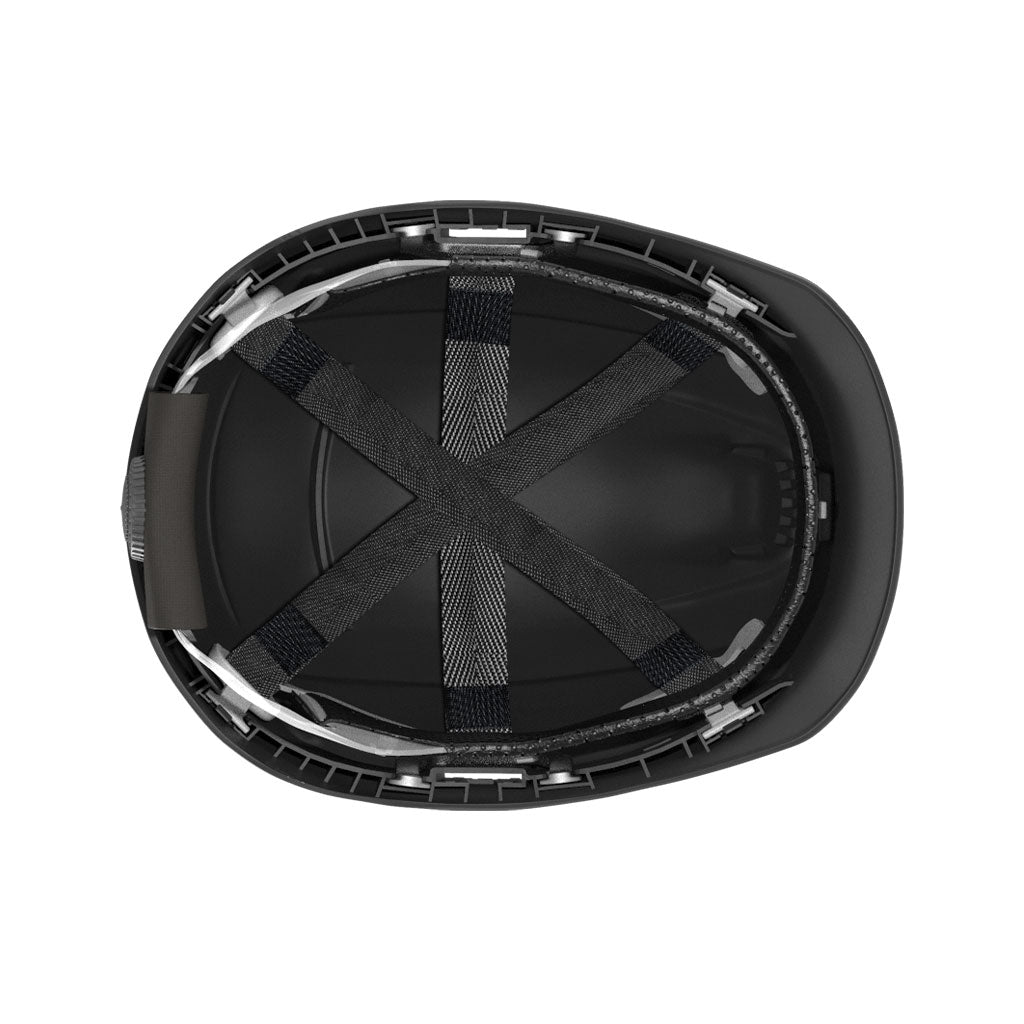 Ceros XP250E safety helmet showcasing the suspension system on the underside of the helmet.