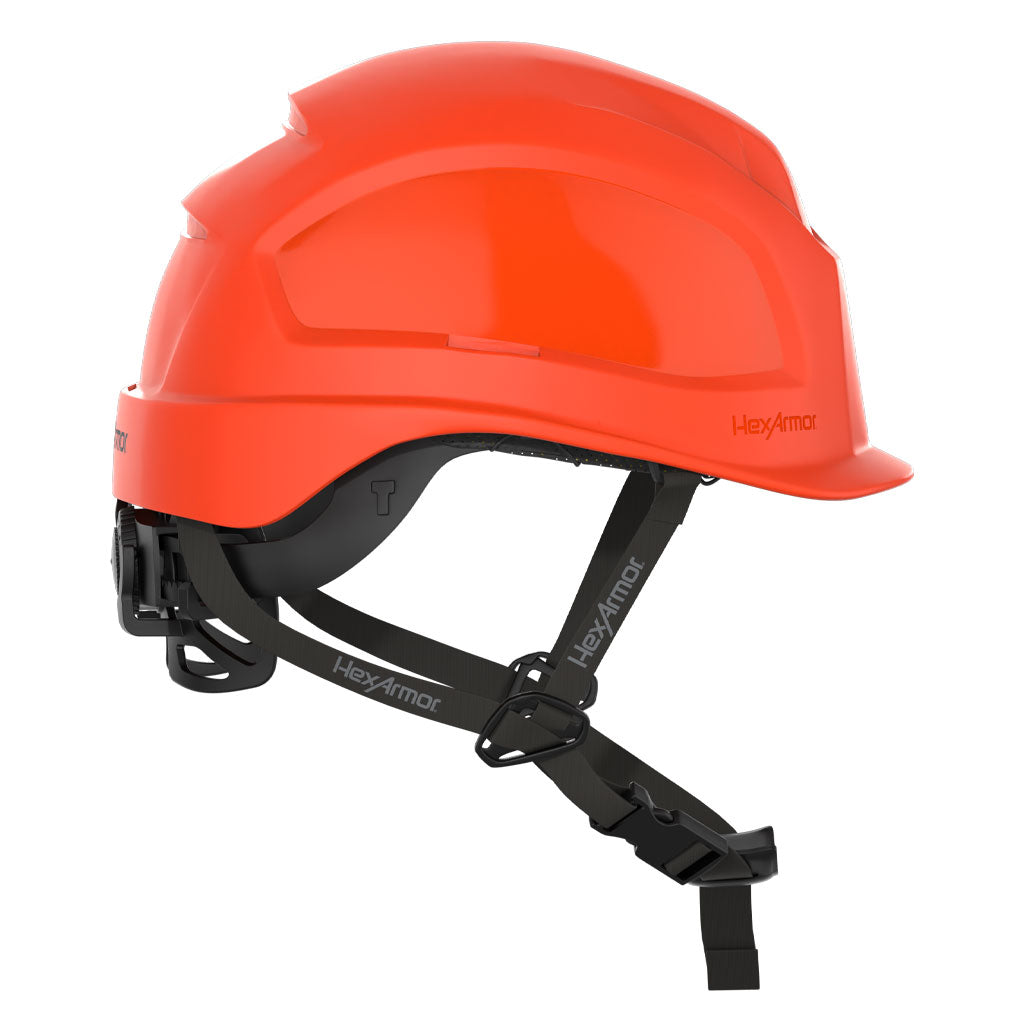 Ceros XP450AE with Mips orange class E safety helmet as shown from the side.