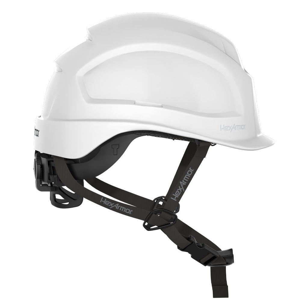 Ceros XP450AE with Mips white class E safety helmet as shown from the side.