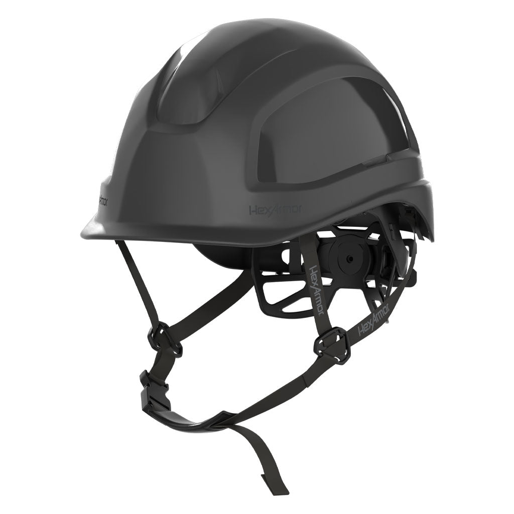 Ceros XP450AE black safety helmet with Mips and a chin strap.